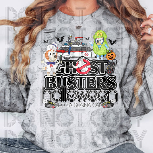 Ghost Buster Blue Heeler DTF Transfer