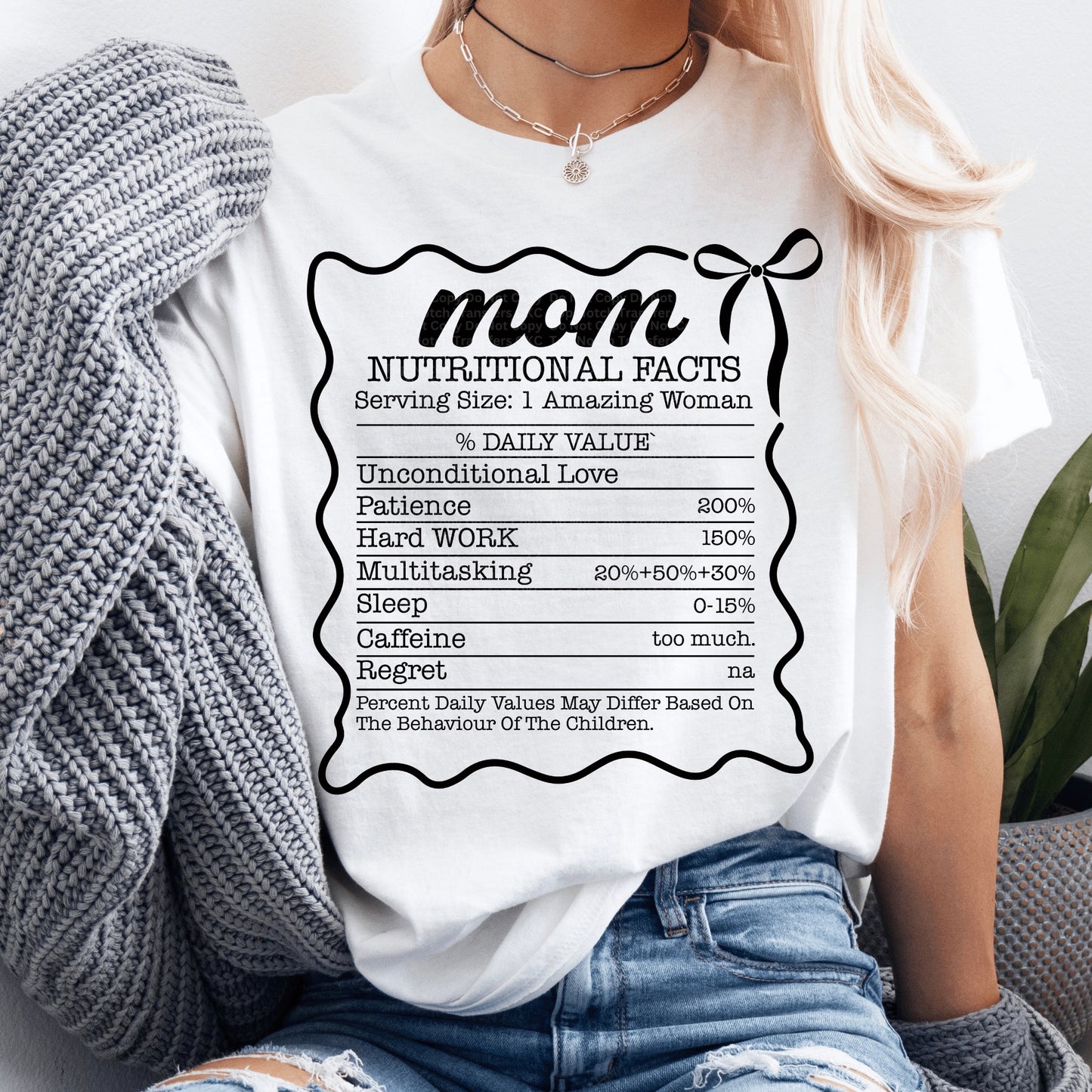 Mom Nutritional Facts DTF Transfer