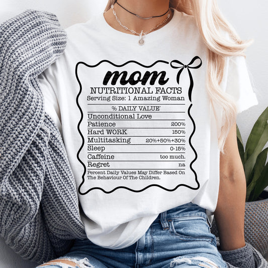 Mom Nutritional Facts DTF Transfer