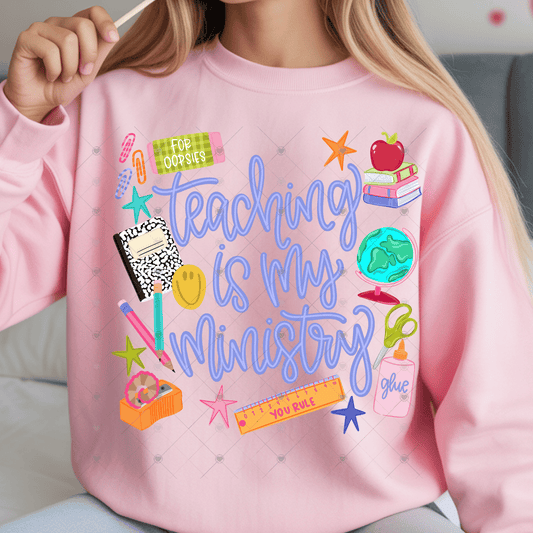 Teaching Is My Ministry Purple DTF Transfer