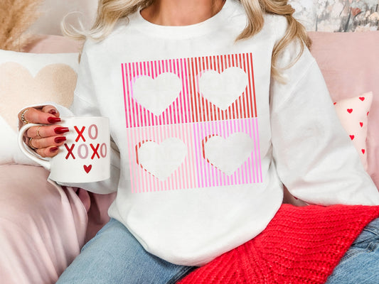 Striped Heart DTF Transfer