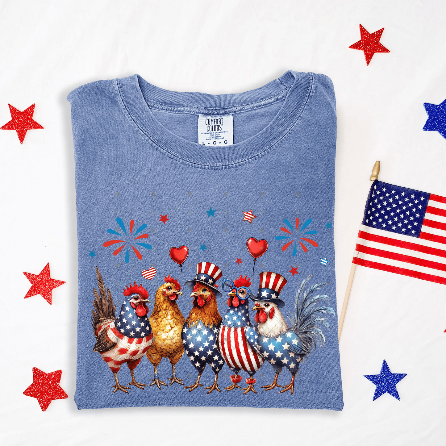 Patriotic Chickens DTF Transfer