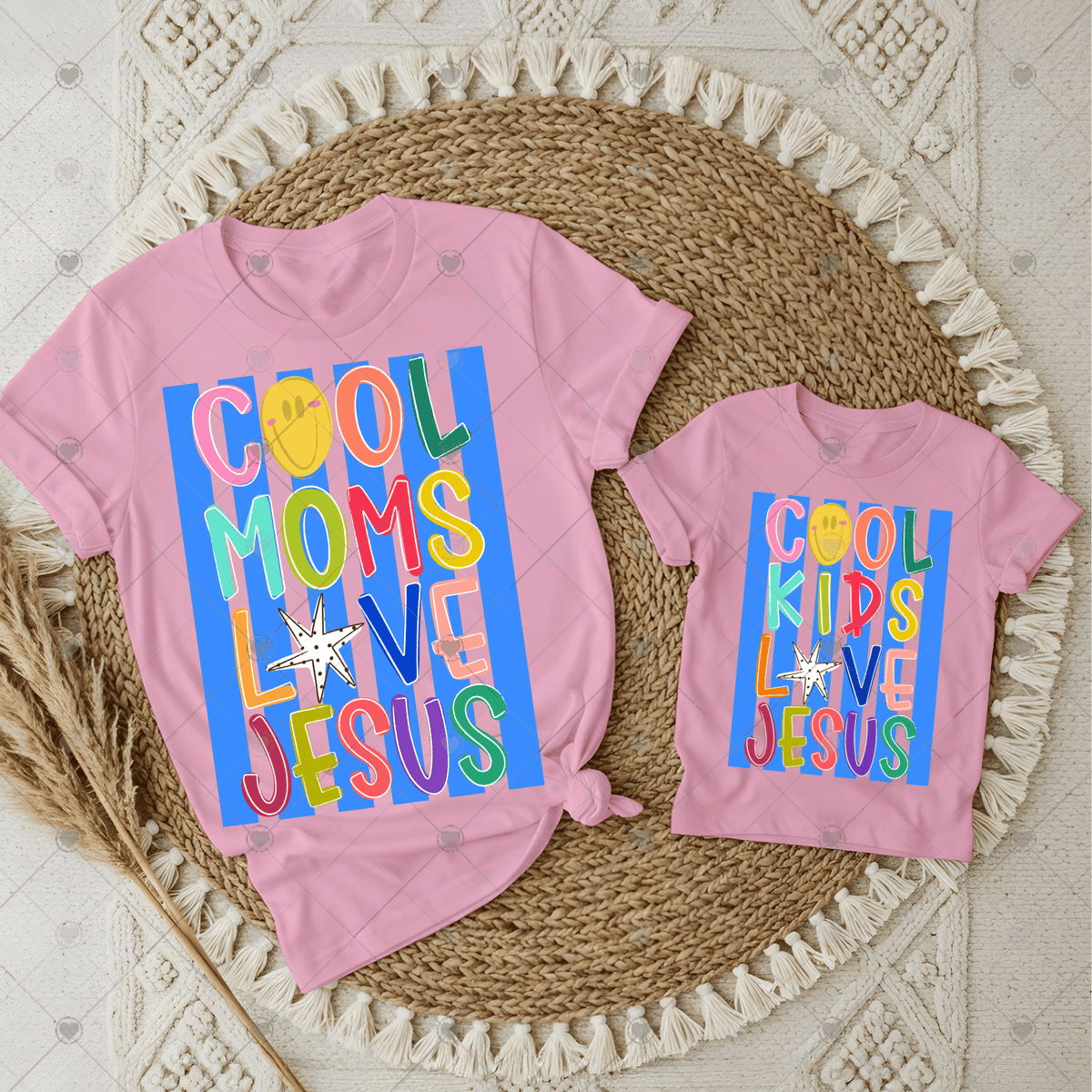 Cool Moms/Kids Love Jesus V1 DTF Transfer