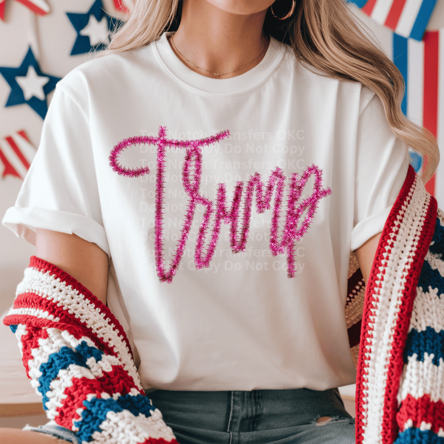 Trump Pink Tinsel DTF Transfer