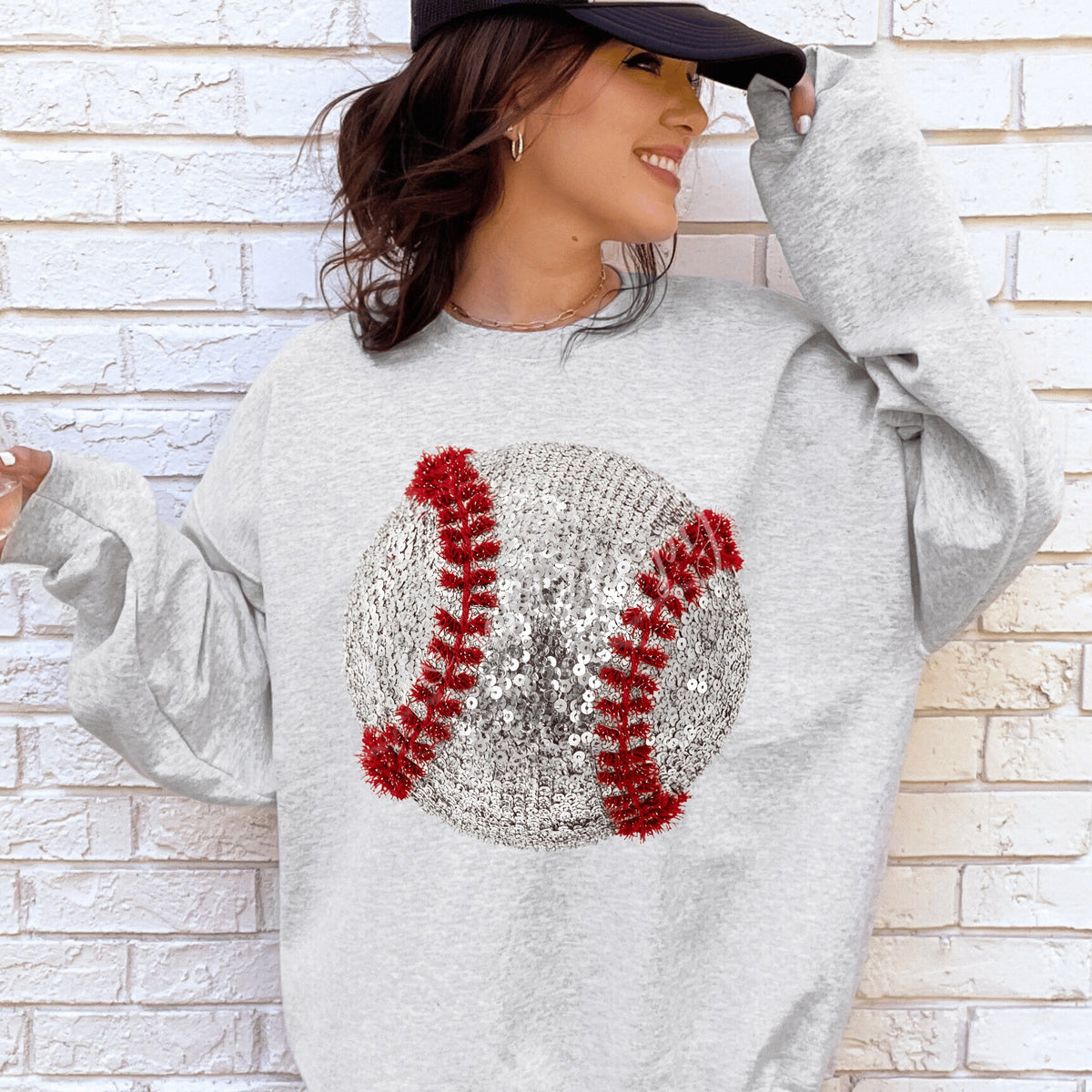 Baseball Faux Sequins DTF Transfer
