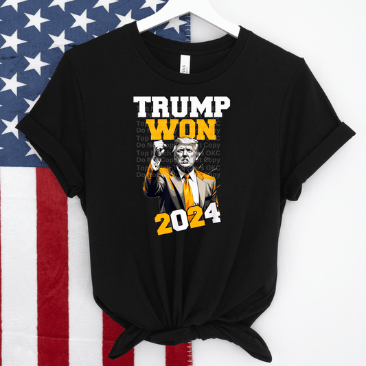 Trump Won 2024 Gold & White DTF Transfer