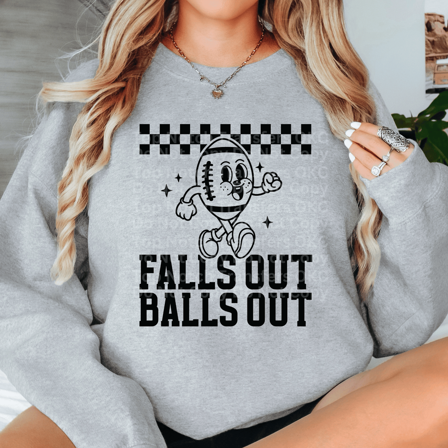 Falls Out Balls Out Black DTF Transfer