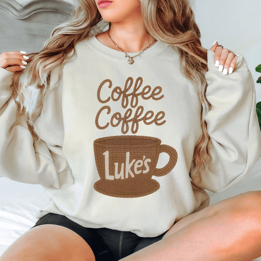 Faux Yarn Coffee Coffee Luke’s Coffee Cup DTF Transfer