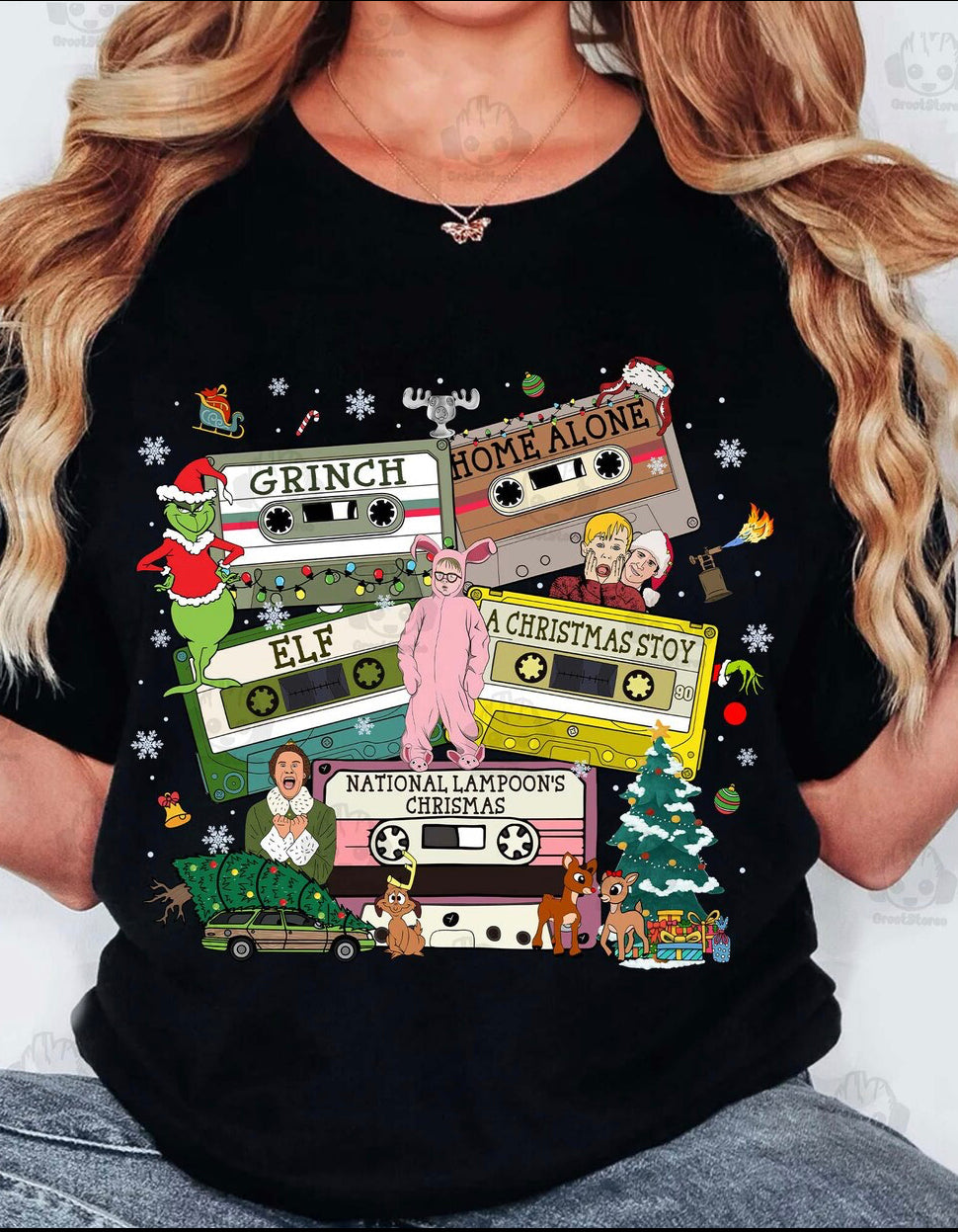 Christmas Cassette Tapes DTF Transfer