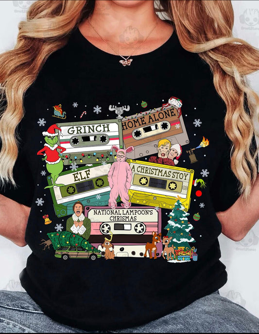 Christmas Cassette Tapes DTF Transfer