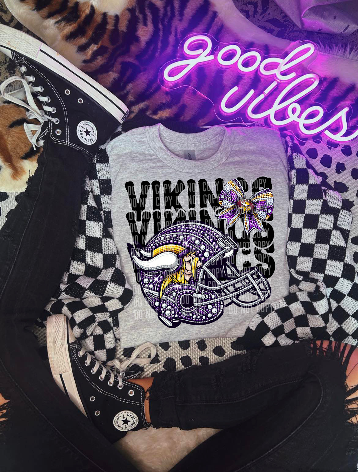 Vikings Team Bows DTF Transfer