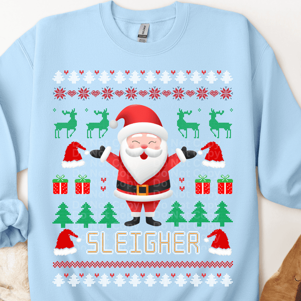 Sleigher Ugly Christmas Sweater DTF Transfer