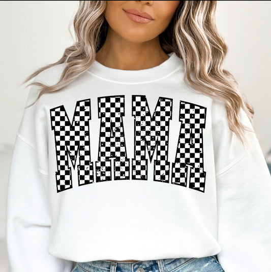 Mama Checkered Distressed DTF Transfer