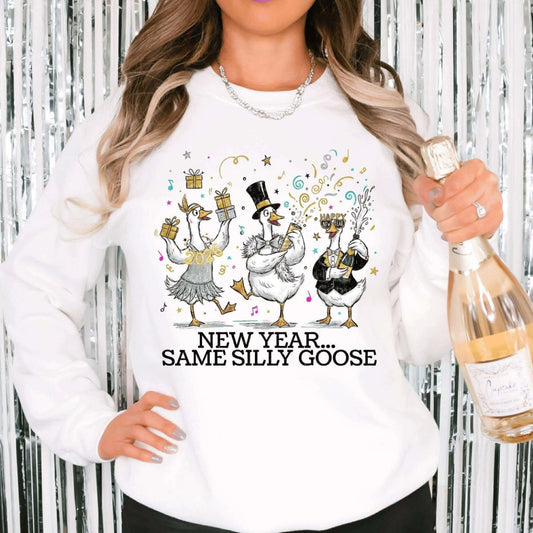 New Year Silly Goose DTF Transfer