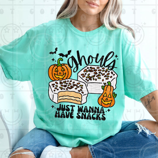 Ghouls Just Wanna Have Snacks DTF Transfer