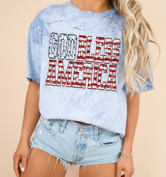God Bless America - Patriotic States DTF Transfer