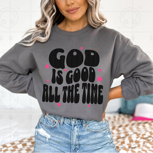 God Is Good All The Time With Stars DTF Transfer