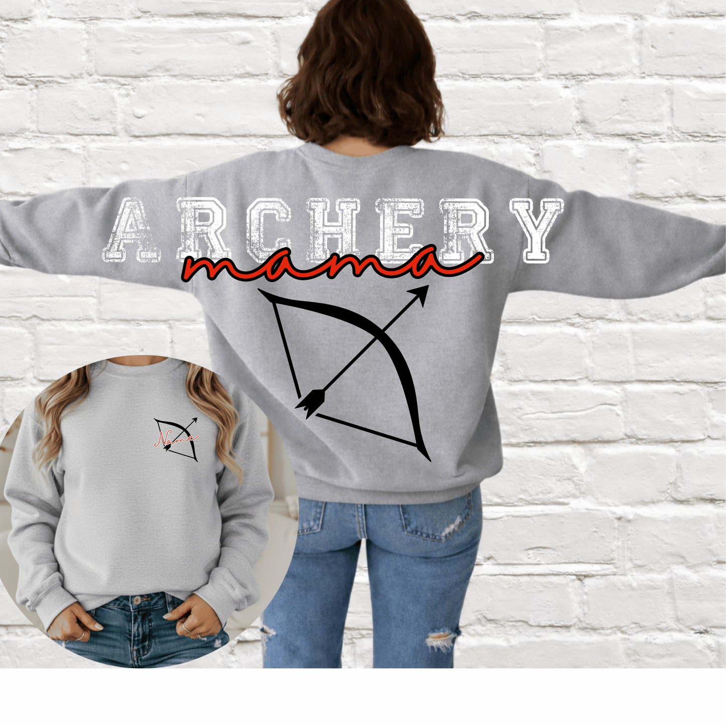 Custom Sports Mama Across the Back & Front pocket DTF Transfer “Leave Custom info in checkout notes- number, name for pocket, for cheerleading- 2 colors and glitter or no glitter on the Pom”