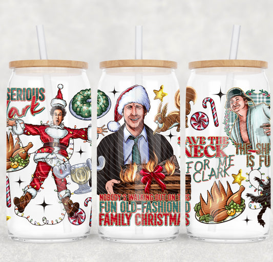 Clark Family Christmas UV DTF 16oz Cup Wrap