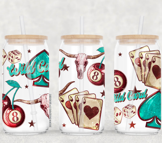 Wild Card UV DTF 16oz Cup Wrap