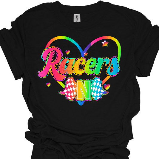 Rainbow Racers Heart Mascot DTF Transfer