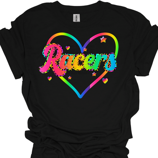 Rainbow Racers Heart DTF Transfer