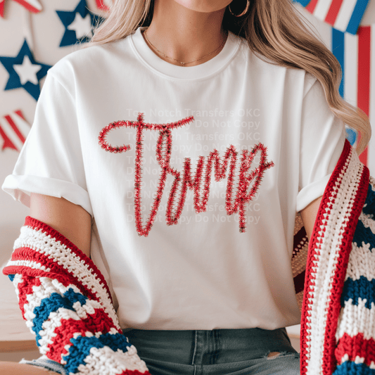 Trump Red Tinsel DTF Transfer