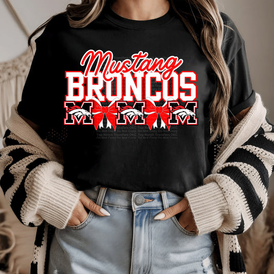 Mustang Broncos Bows DTF Transfer