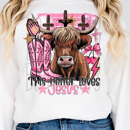 This Heifer Loves Jesus DTF Transfer