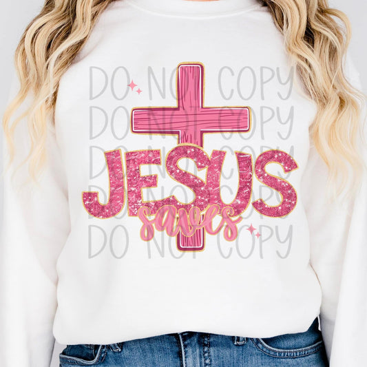 Jesus Saves DTF Transfer