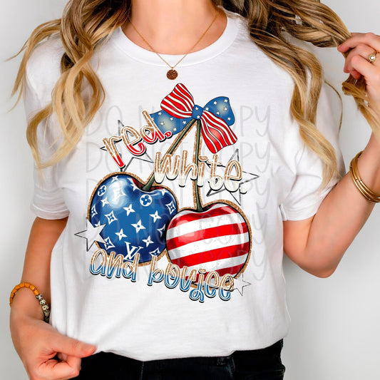 Red White  DTF Transfer