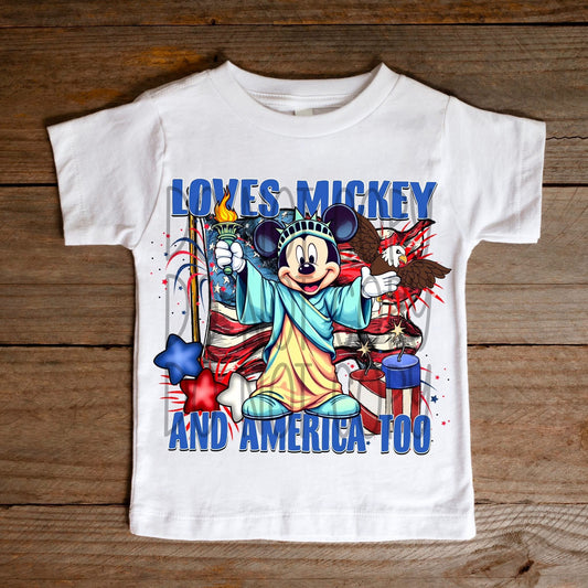Loves M And America Too DTF Transfer