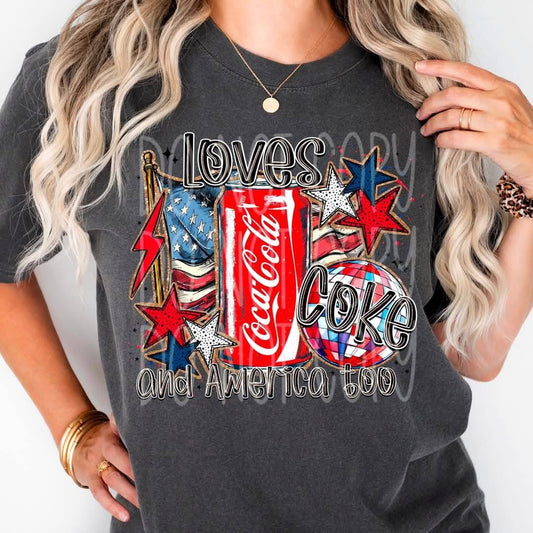 Loves CC And America Too DTF Transfer