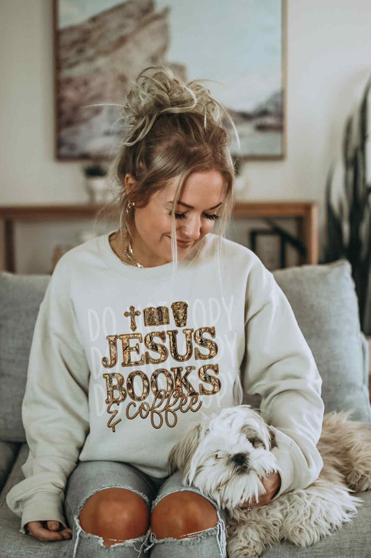 Jesus Books & Coffee DTF Transfer
