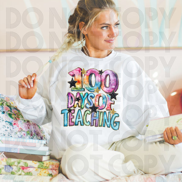 100 Days of Teaching Watercolor DTF Transfer