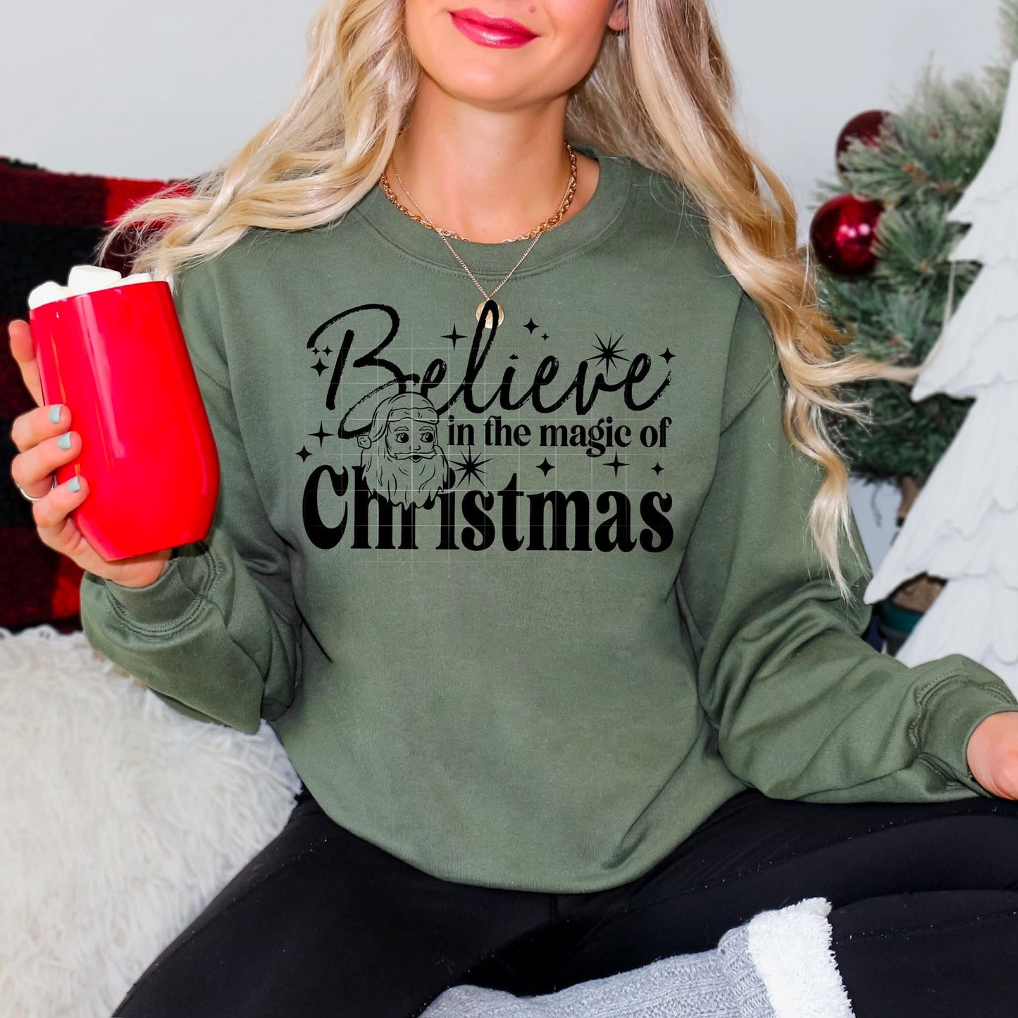 Believe In The Magic Of Christmas / Black DTF Transfer