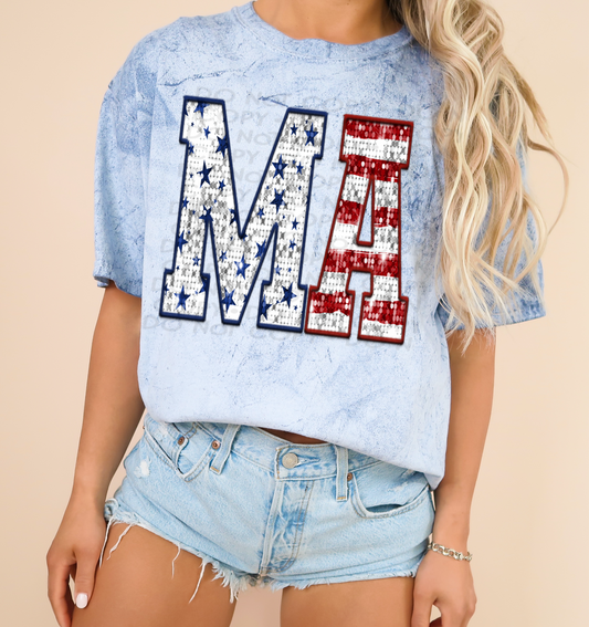 Massachusetts - Patriotic States DTF Transfer