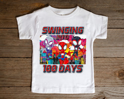 Swinging Into 100 Days Spiders DTF Transfer