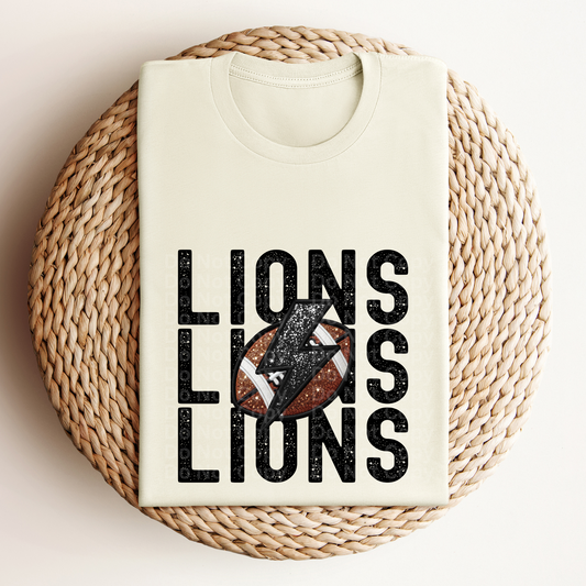 Stacked Lions Football DTF Transfer