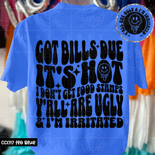 Got Bills Due DTF Transfer