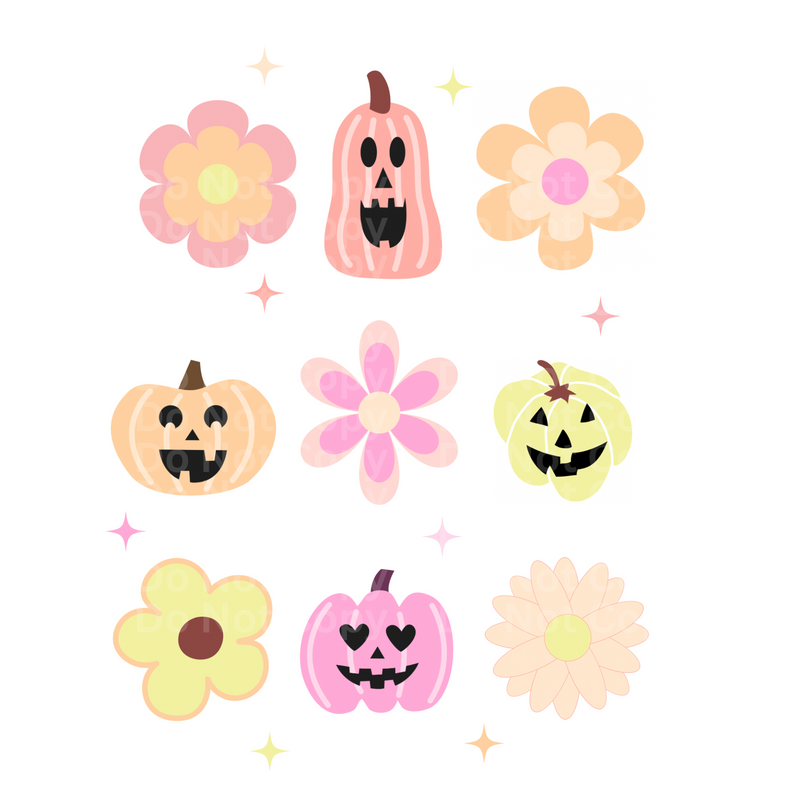 Pumpkins & Flowers DTF Transfer