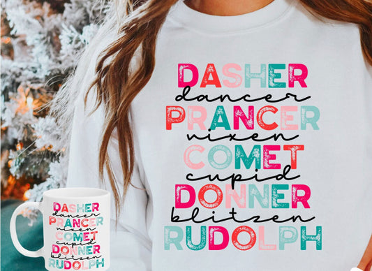Bright Dasher, Dancer DTF Transfer