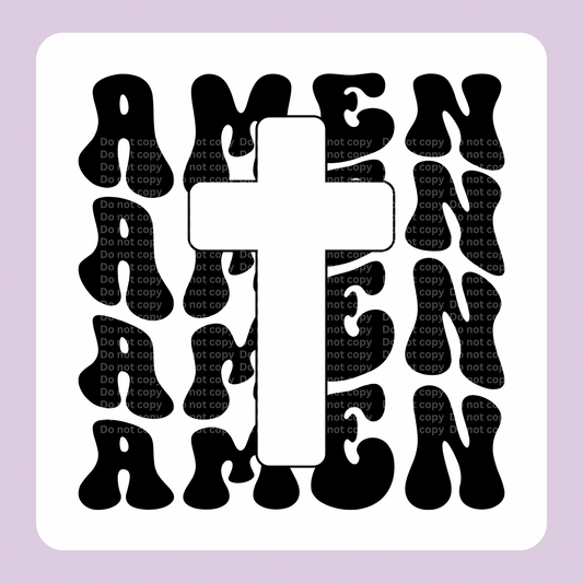 Amen Wavy w/ cross Blk