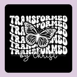 Transformed by Christ wht DTF Transfer