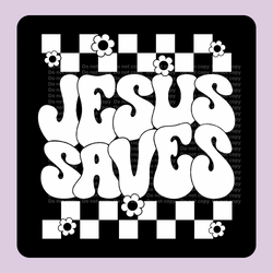 Jesus Saves wht DTF Transfer