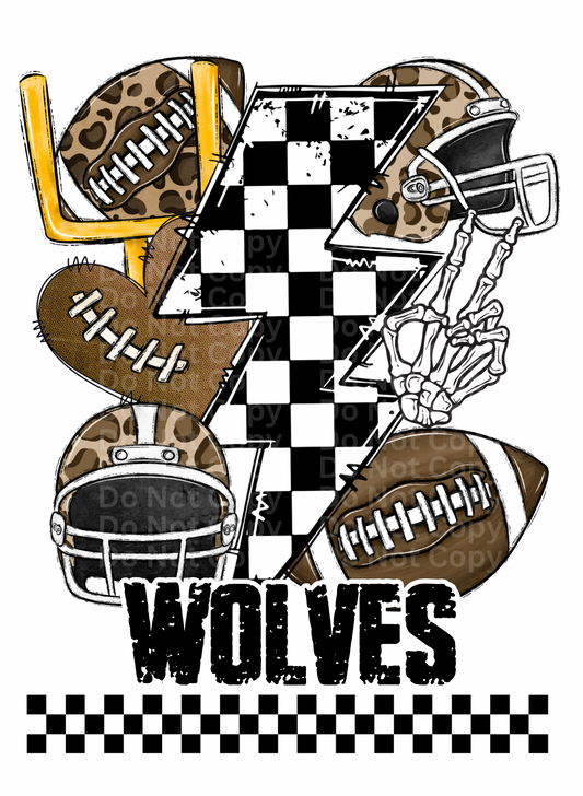 Wolves Retro DTF Transfer