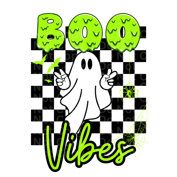 Boo Vibes Checkered DTF Transfer