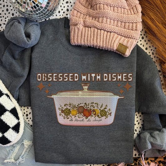 Obsessed With Dishes Brown DTF Transfer
