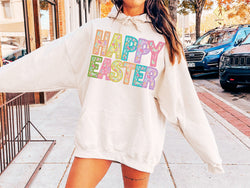 Happy Easter Faux Embroidery DTF Transfer