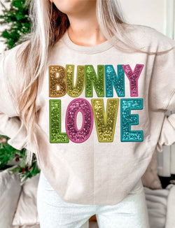 Bunny Love Faux Sequin DTF Transfer